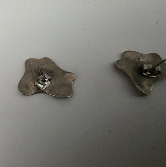 Abstract Silver Earrings - Picture 5 of 9